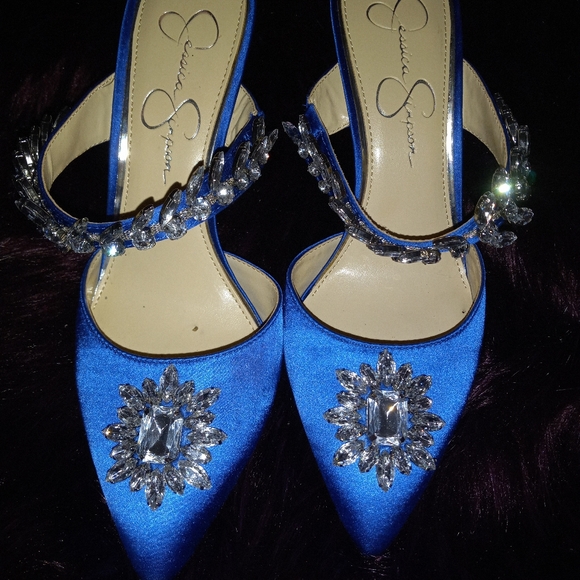 Satin Blue shoes - Picture 1 of 5